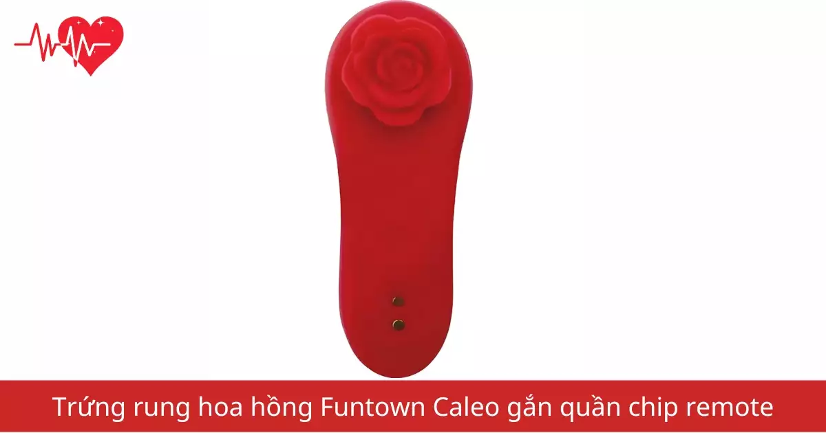 Trứng rung hoa hồng Funtown Caleo gắn quần chip remote