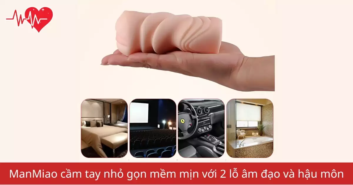 Âm đạo giả ManMiao cầm tay với 2 lỗ âm…